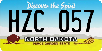 ND license plate HZC057
