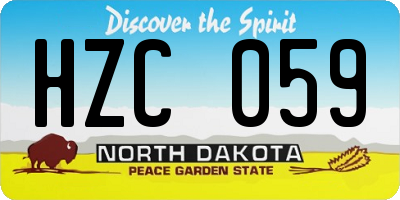 ND license plate HZC059