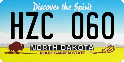 ND license plate HZC060