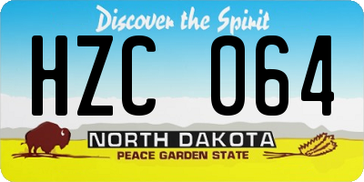 ND license plate HZC064