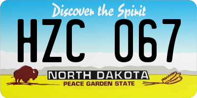 ND license plate HZC067