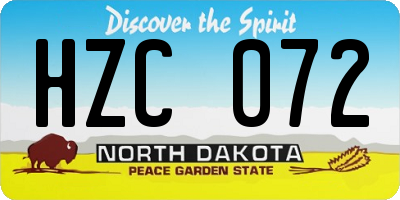 ND license plate HZC072