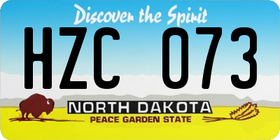 ND license plate HZC073