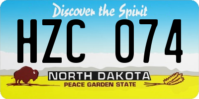 ND license plate HZC074
