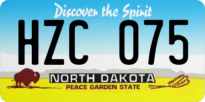 ND license plate HZC075