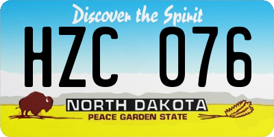 ND license plate HZC076