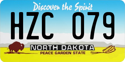 ND license plate HZC079
