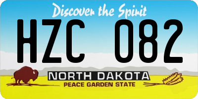 ND license plate HZC082