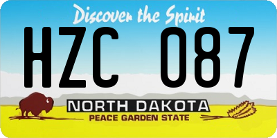 ND license plate HZC087