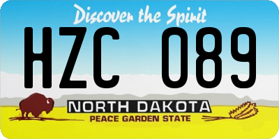 ND license plate HZC089