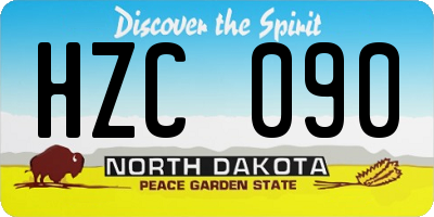 ND license plate HZC090