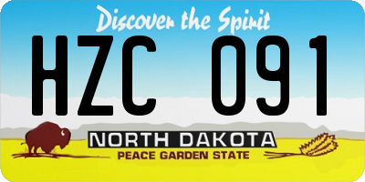 ND license plate HZC091
