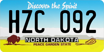 ND license plate HZC092