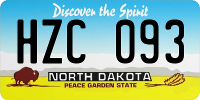 ND license plate HZC093