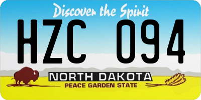 ND license plate HZC094
