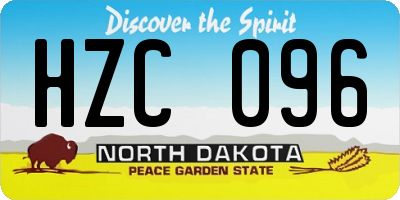 ND license plate HZC096