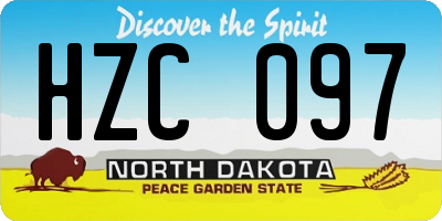 ND license plate HZC097
