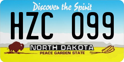 ND license plate HZC099