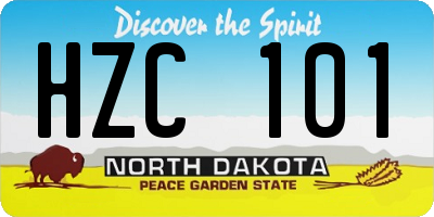 ND license plate HZC101
