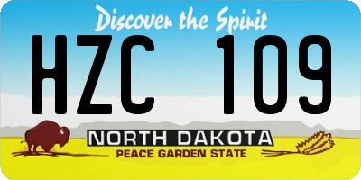ND license plate HZC109