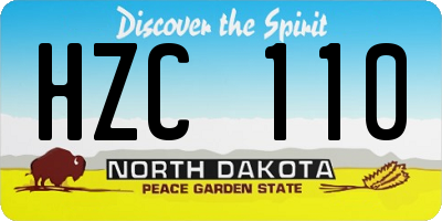 ND license plate HZC110