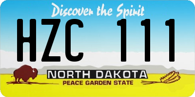 ND license plate HZC111