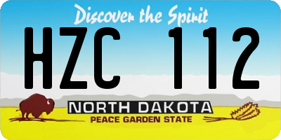 ND license plate HZC112