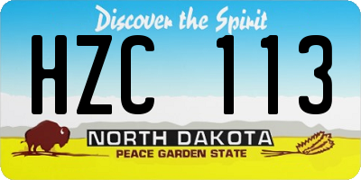 ND license plate HZC113