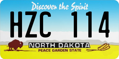 ND license plate HZC114