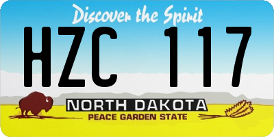 ND license plate HZC117
