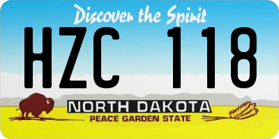 ND license plate HZC118