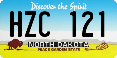 ND license plate HZC121