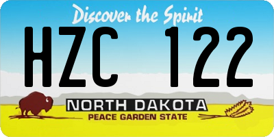 ND license plate HZC122