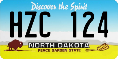 ND license plate HZC124
