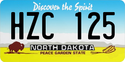 ND license plate HZC125