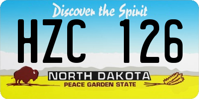 ND license plate HZC126