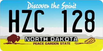 ND license plate HZC128