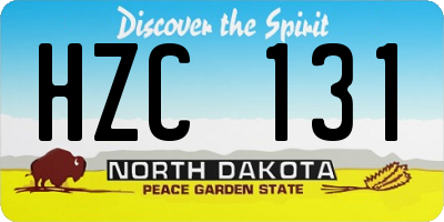 ND license plate HZC131
