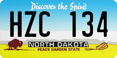 ND license plate HZC134