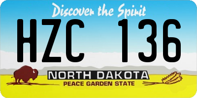 ND license plate HZC136