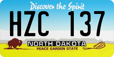 ND license plate HZC137