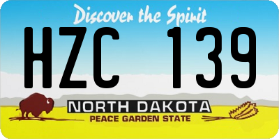 ND license plate HZC139