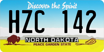 ND license plate HZC142