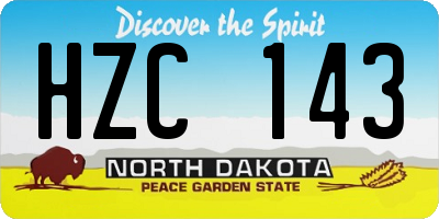 ND license plate HZC143