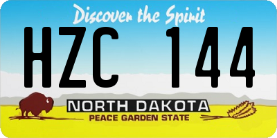 ND license plate HZC144
