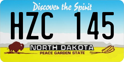 ND license plate HZC145