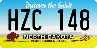 ND license plate HZC148