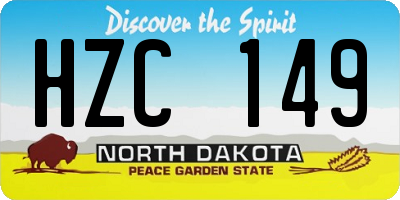ND license plate HZC149