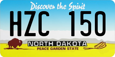 ND license plate HZC150