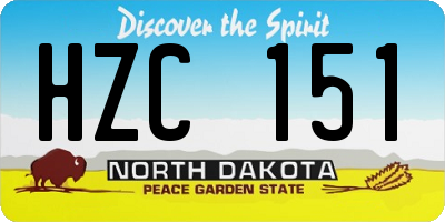 ND license plate HZC151